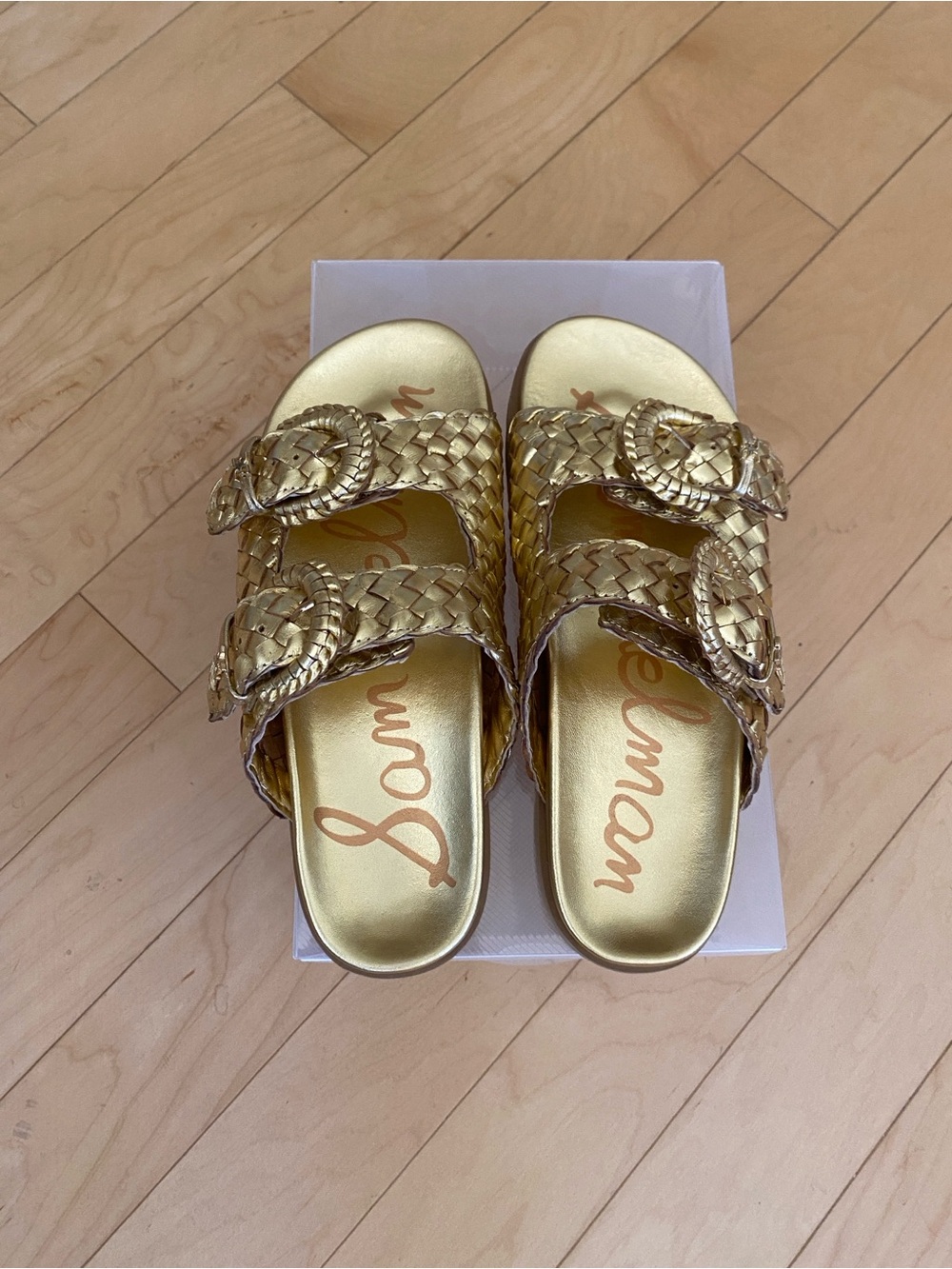 Sam Edelman Leather Tiffanie Metallic Gold Platform Sole Detail - Picture 7 of 7
